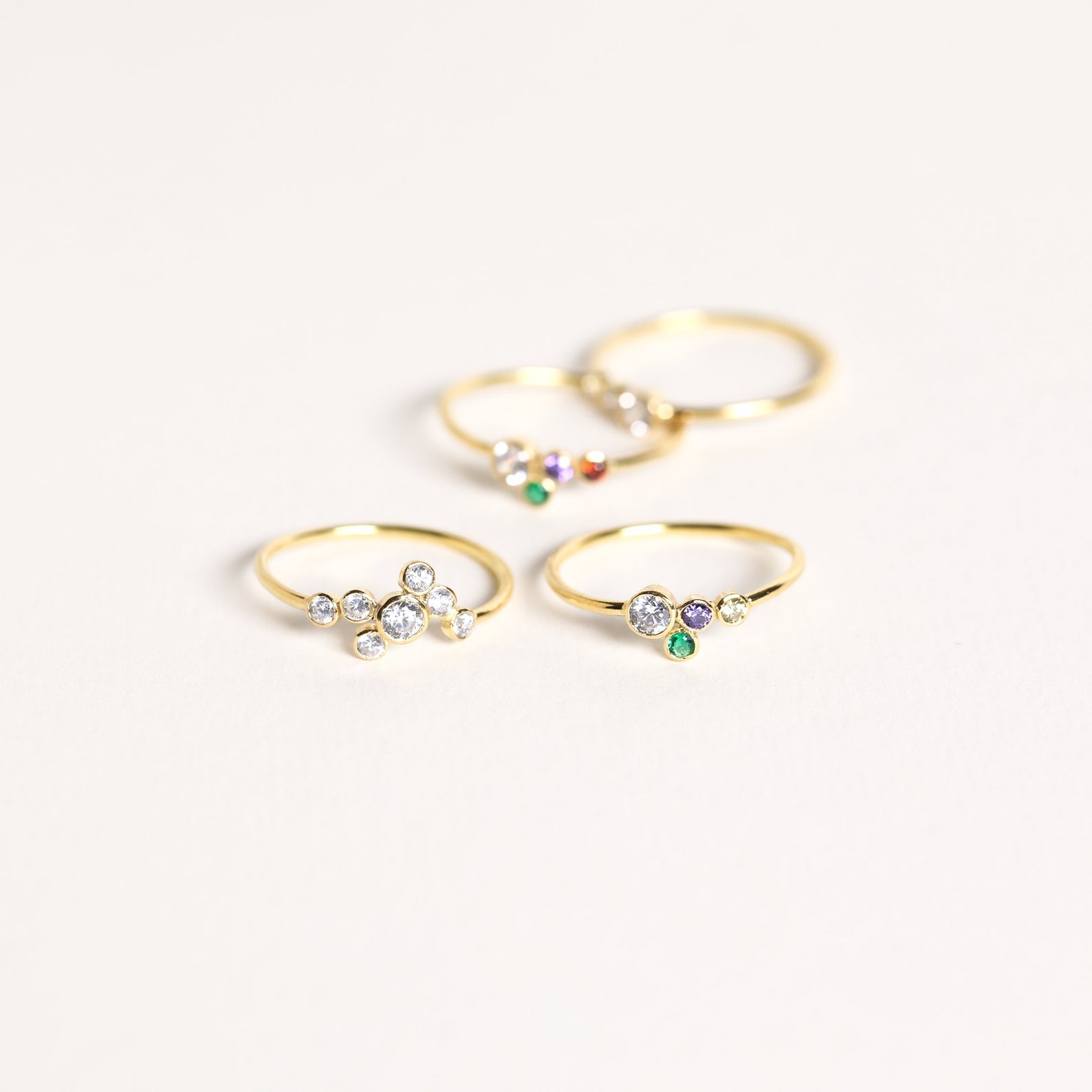 Sparkling Sophistication: Cluster Birthstone Ring Sterling Silver